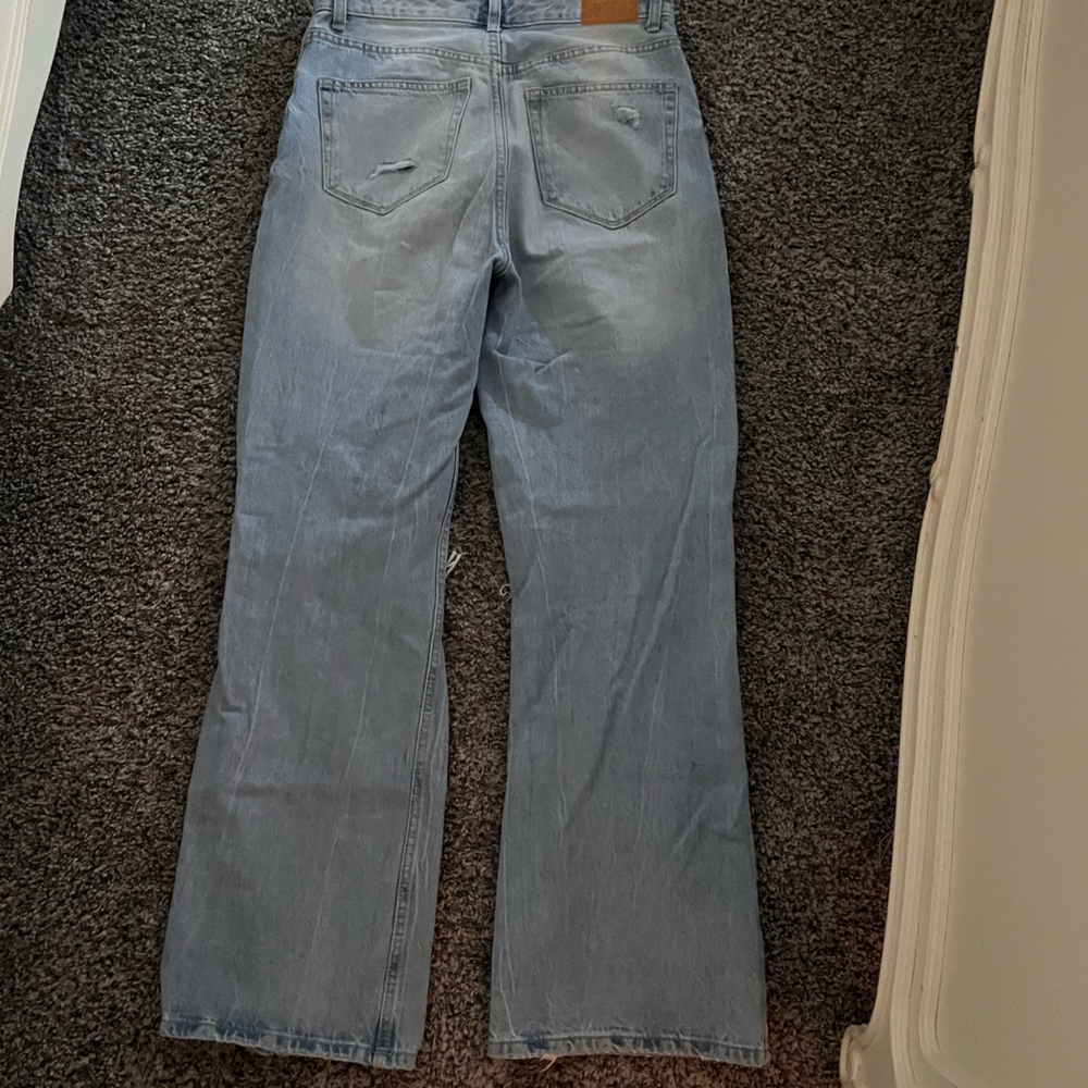 bershka wide leg light wash jeans